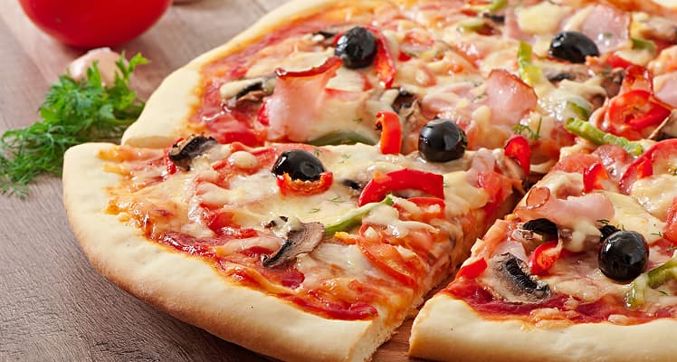 Blue Pizza fresh toppings variety